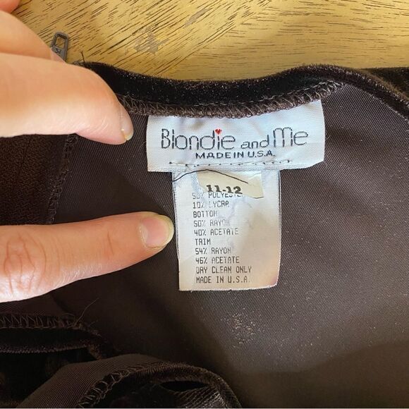 Vintage Chocolate Brown Velvet Bodice Cocktail Dress Size Small - Picture 4 of 7